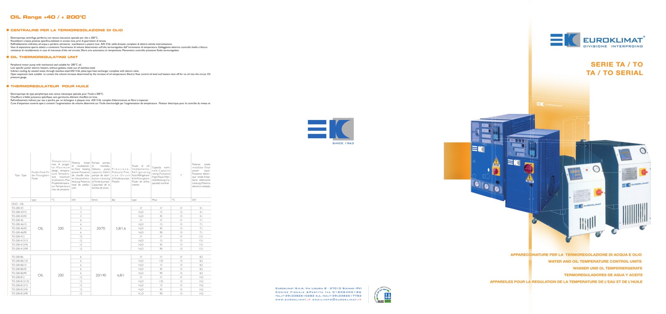 Catalogue serie TA - TO - EUROKLIMAT