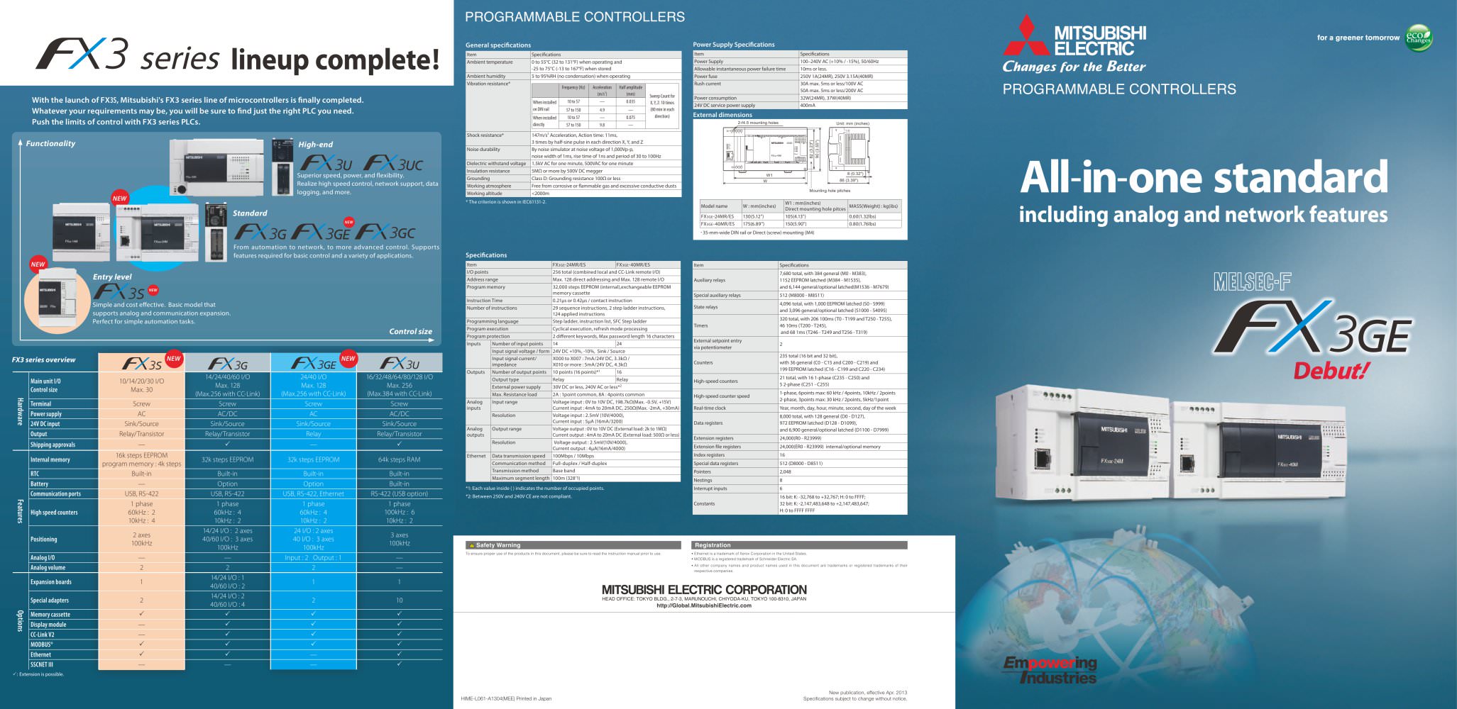 FX3GE Brochure - 1 / 2 Pages