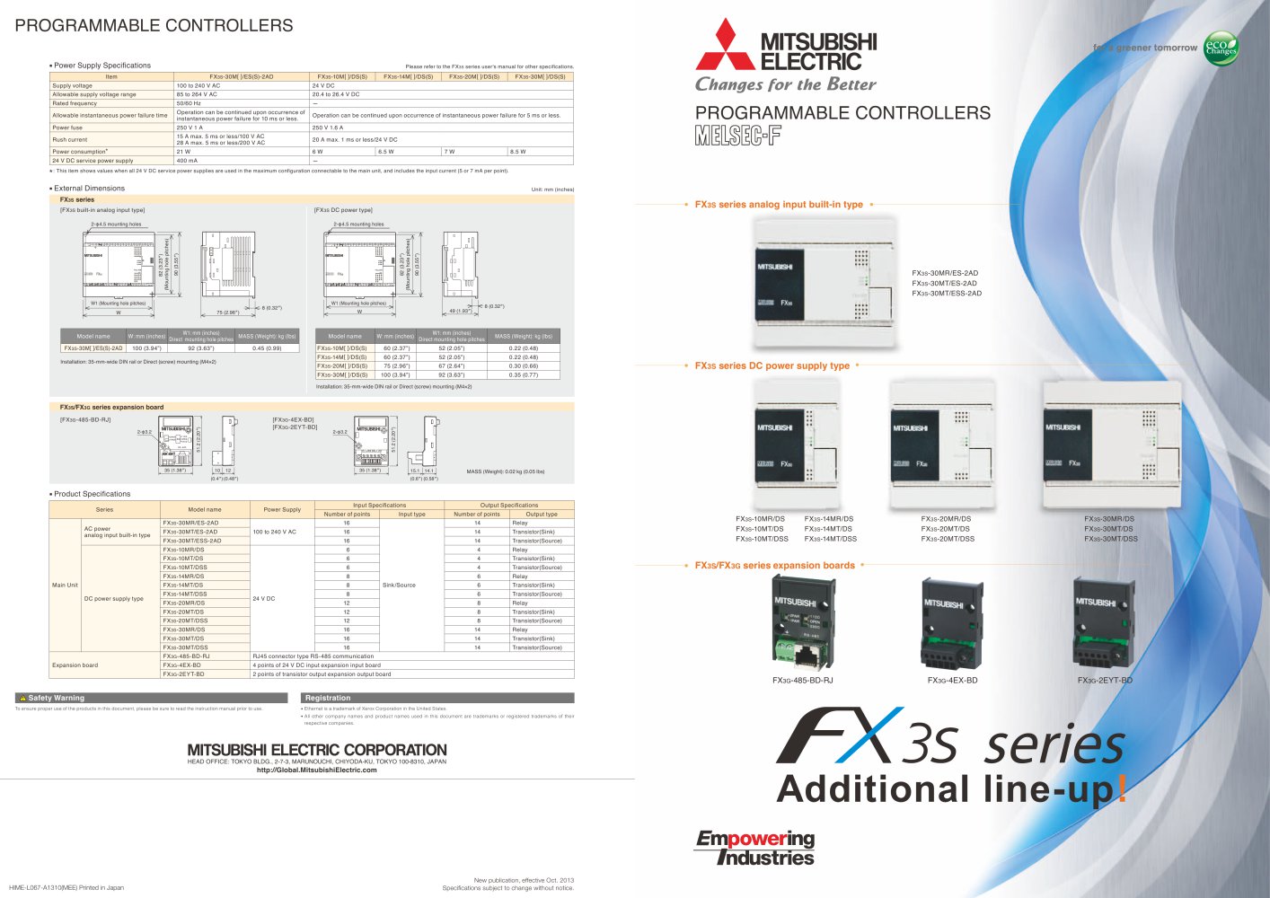 FX3S Additional Products Brochure - 1 / 2 Pages