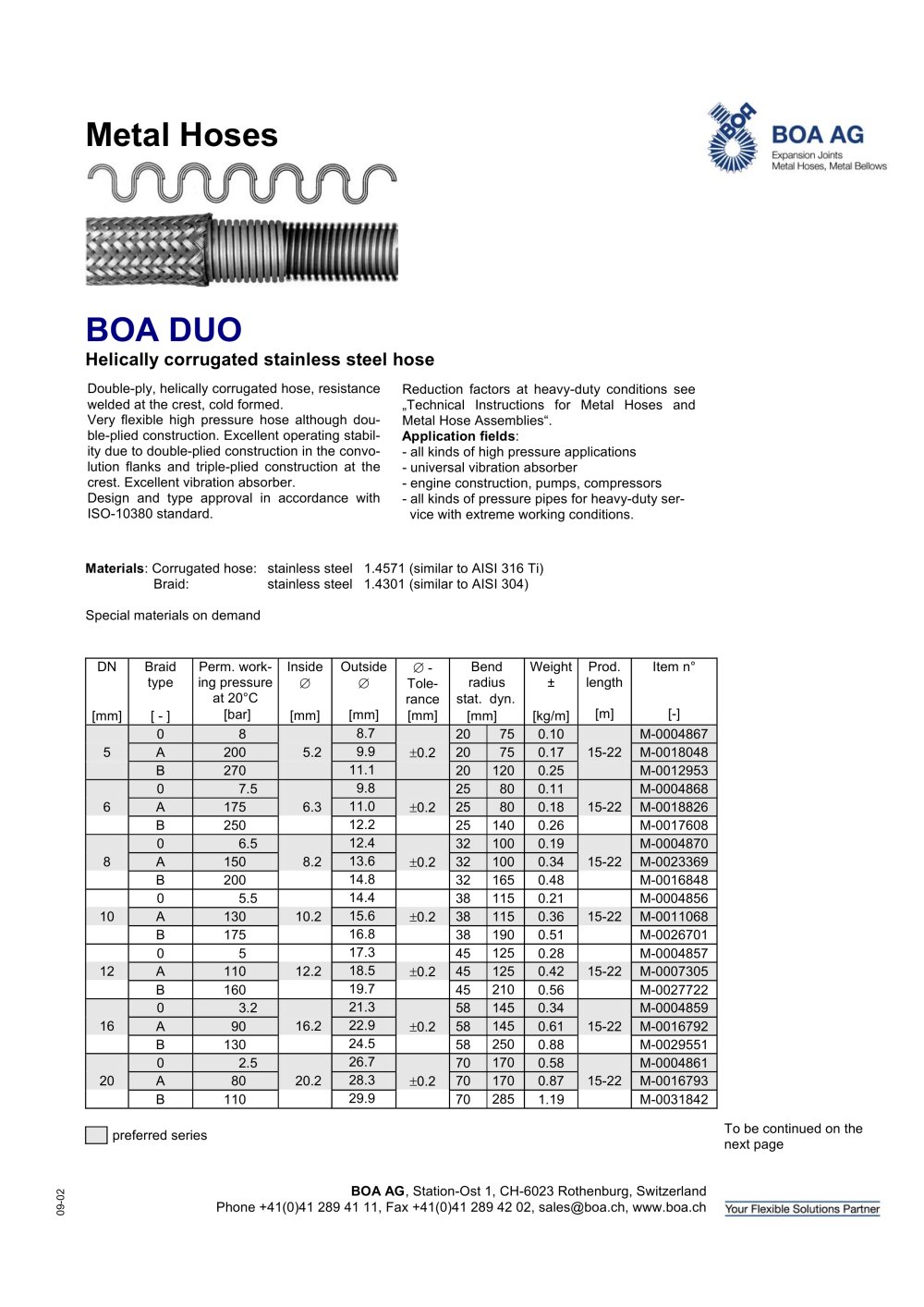 helically corrugated hoses - BOA