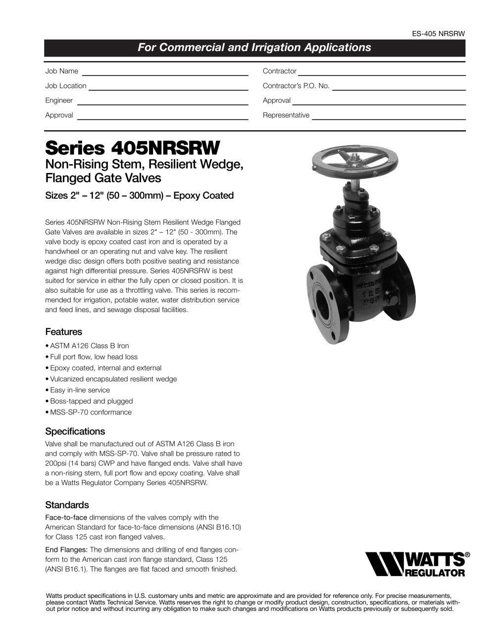 Flanged Gate Valves - Watts Water Technologies