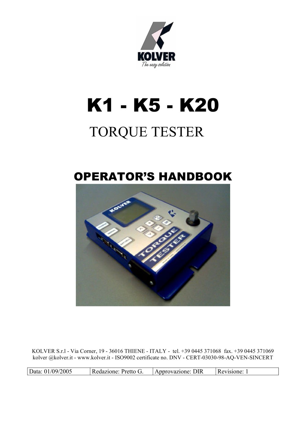 TORQUE TESTER - Kolver
