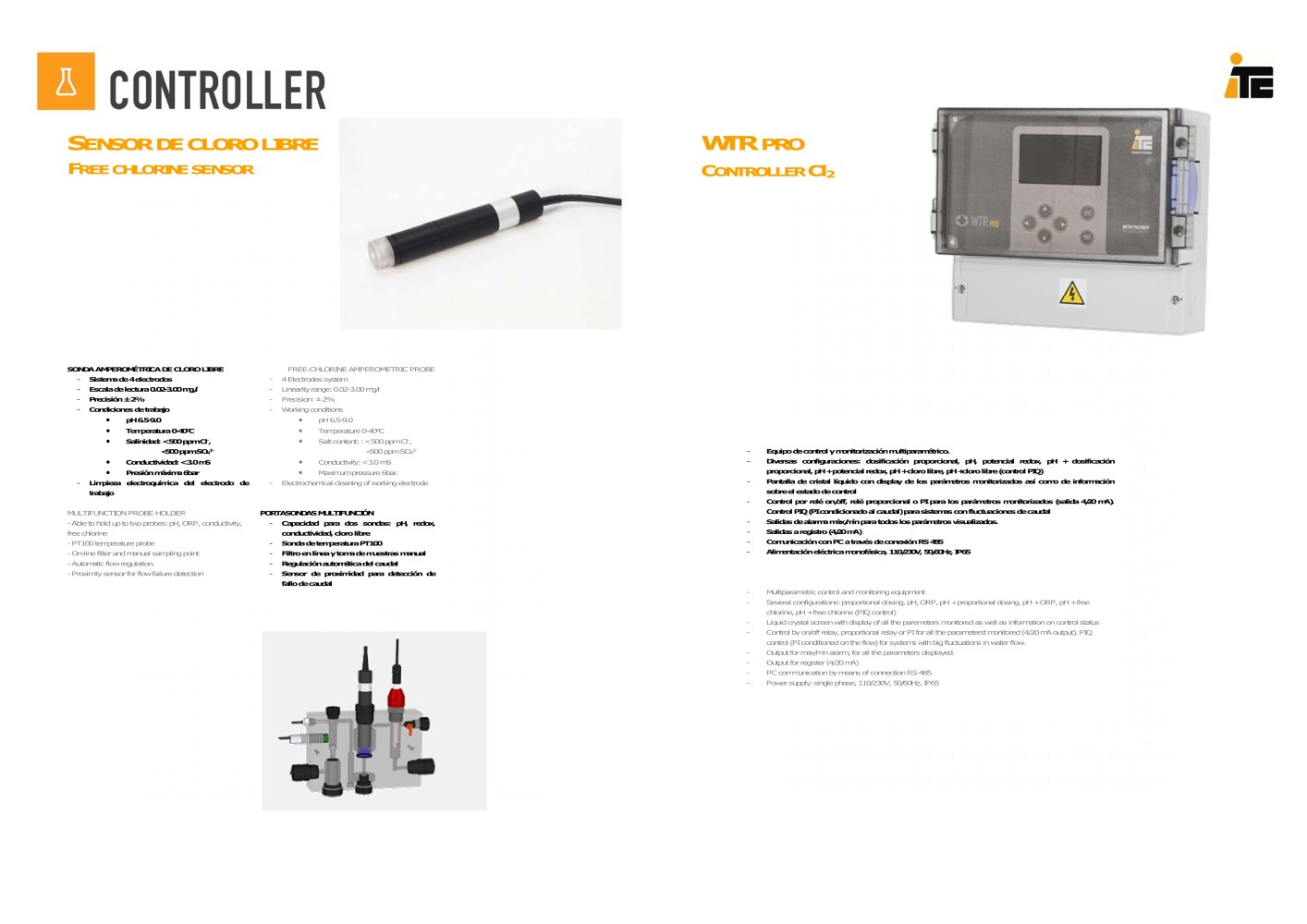 WTR Pro- pH, RedOx and free chlorine Automatic Control Equipment - ITC