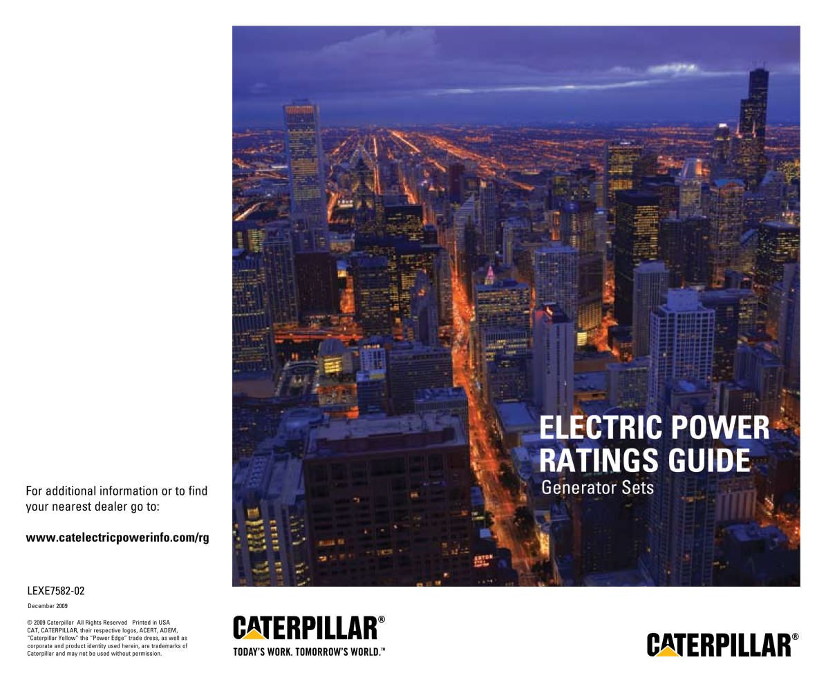 Cat Generator Sets Ratings Guide - 1 / 20 Pages