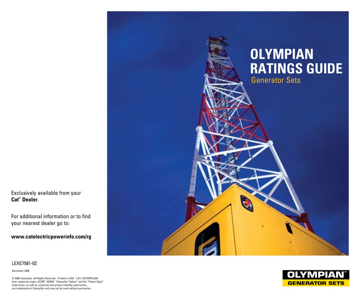 Olympian Generator Sets Ratings Guide - 1 / 18 Pages
