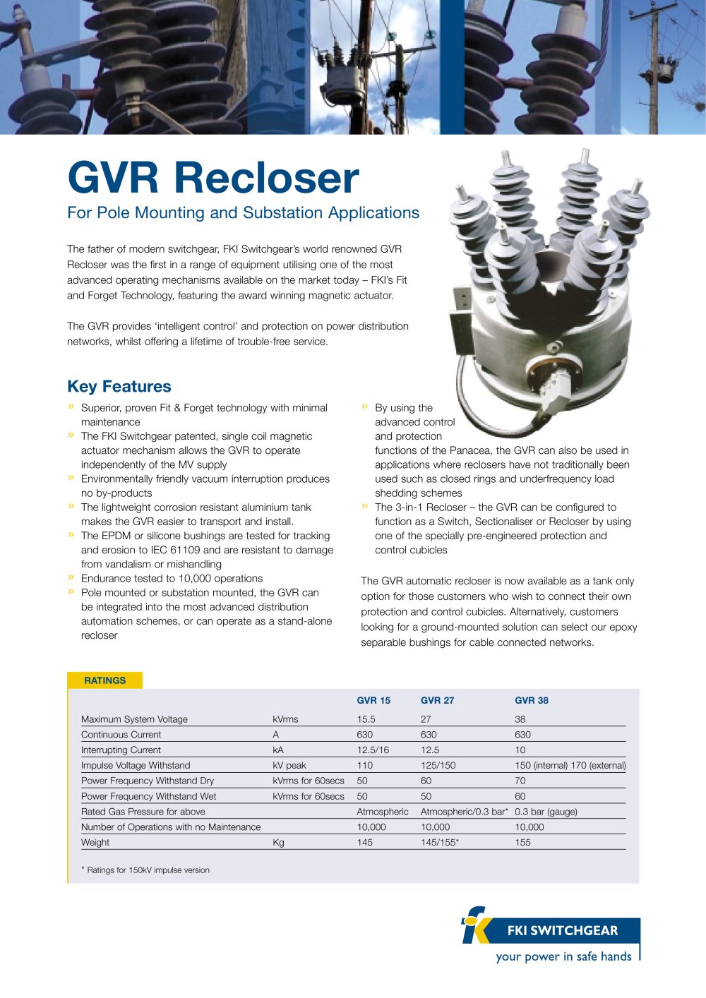 GVR Data Sheet - Hawker Siddeley Switchgear