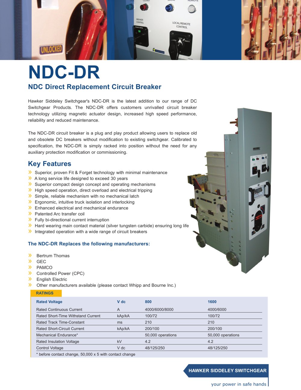 NDC Direct Replacement Circuit Breaker - Hawker Siddeley Switchgear