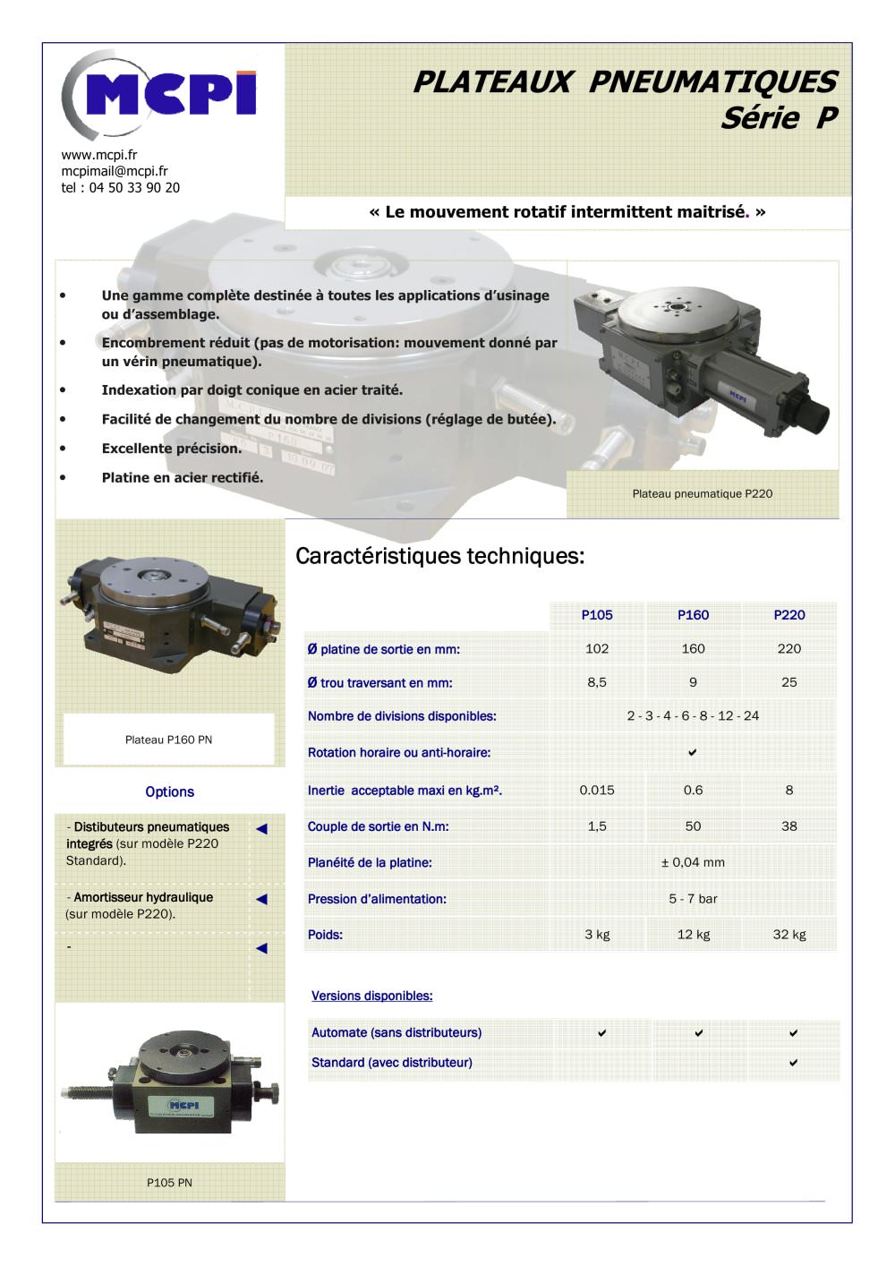 Pneumatic indexing table - MCPI SAS
