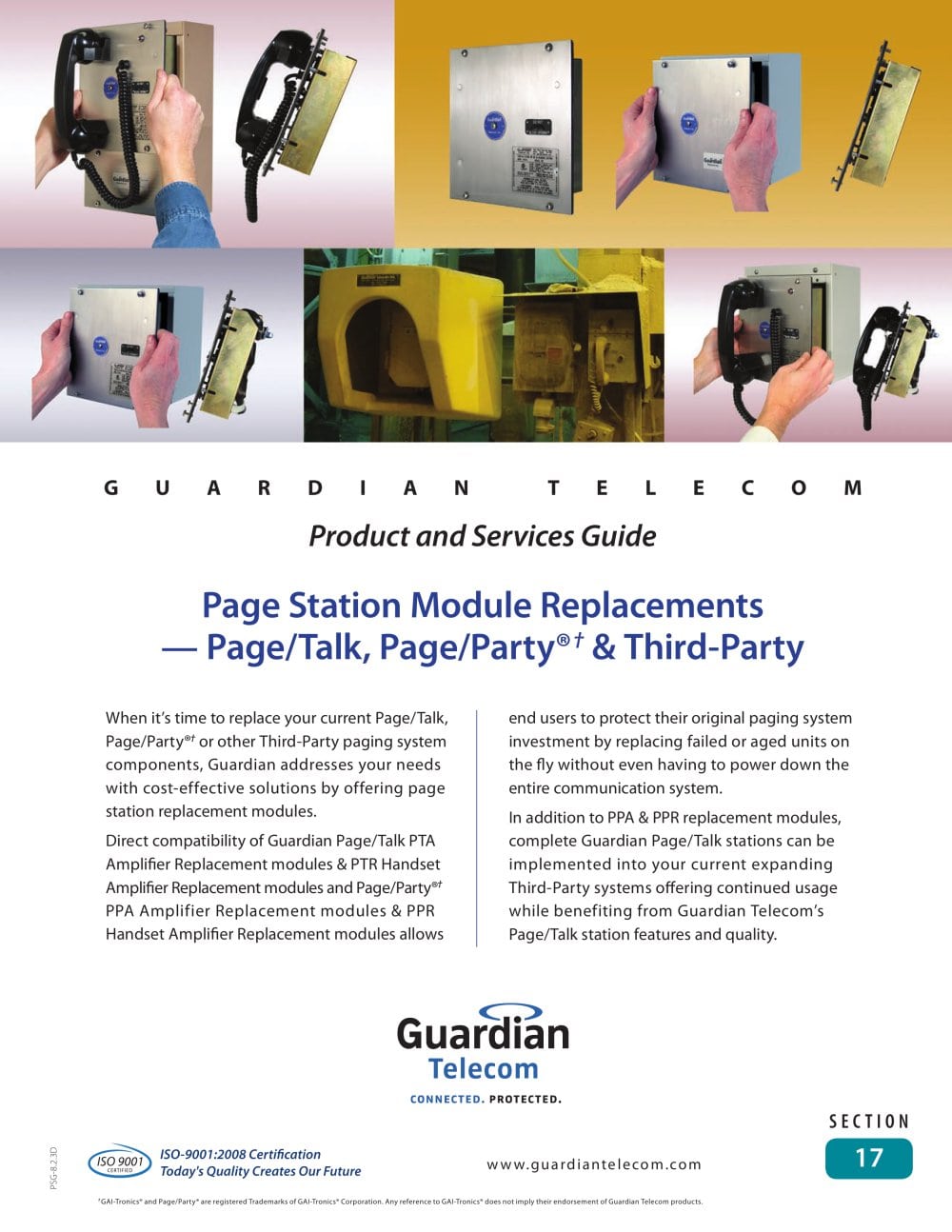 PSG7 Sec 17 PA/GA Paging Systems - Guardian Telecom