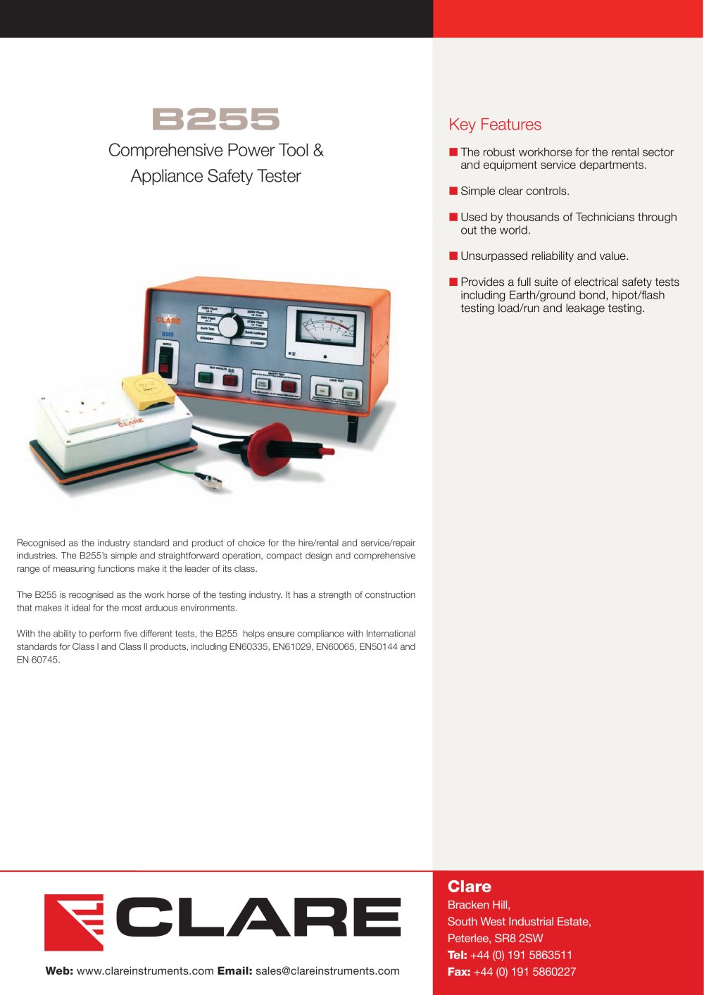 Clare B255 Datasheet - Seaward