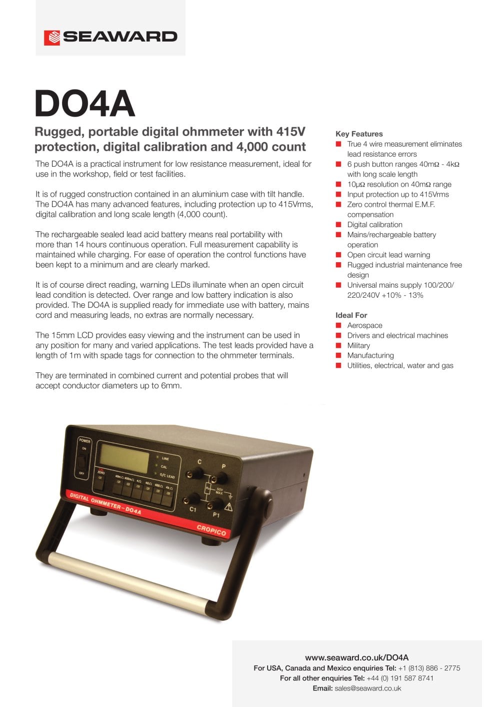 Cropico DO4A Datasheet - Seaward