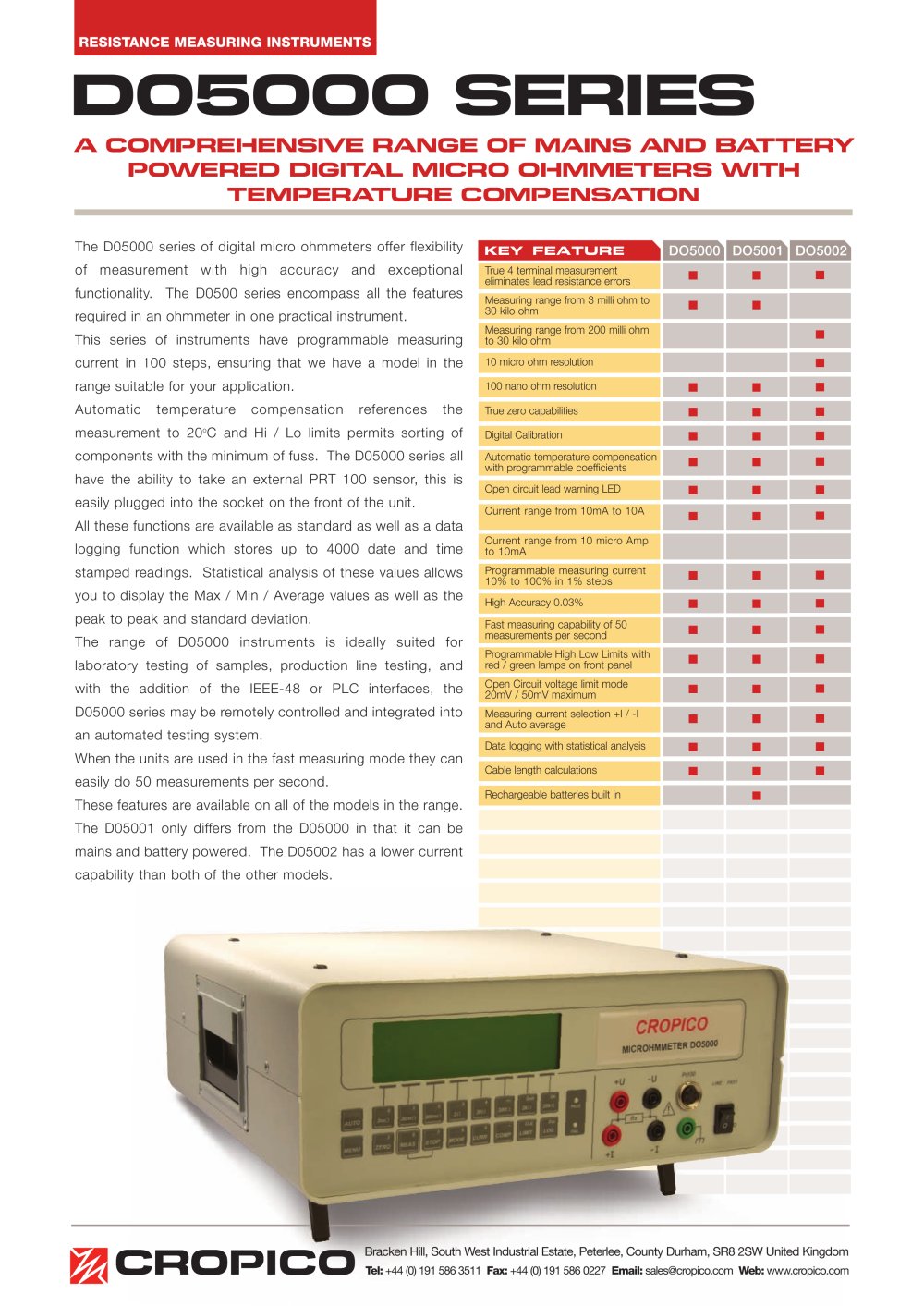 Cropico DO5000 Series Datasheet (DO5000, DO5001, DO5002) - Seaward
