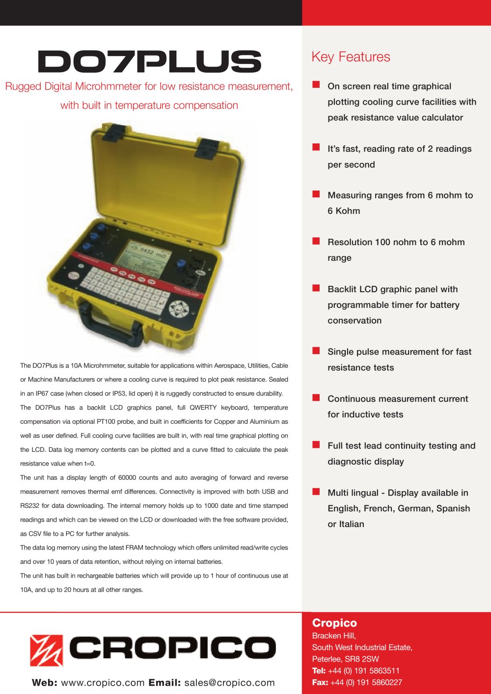 Cropico DO7Plus Datasheet - Seaward
