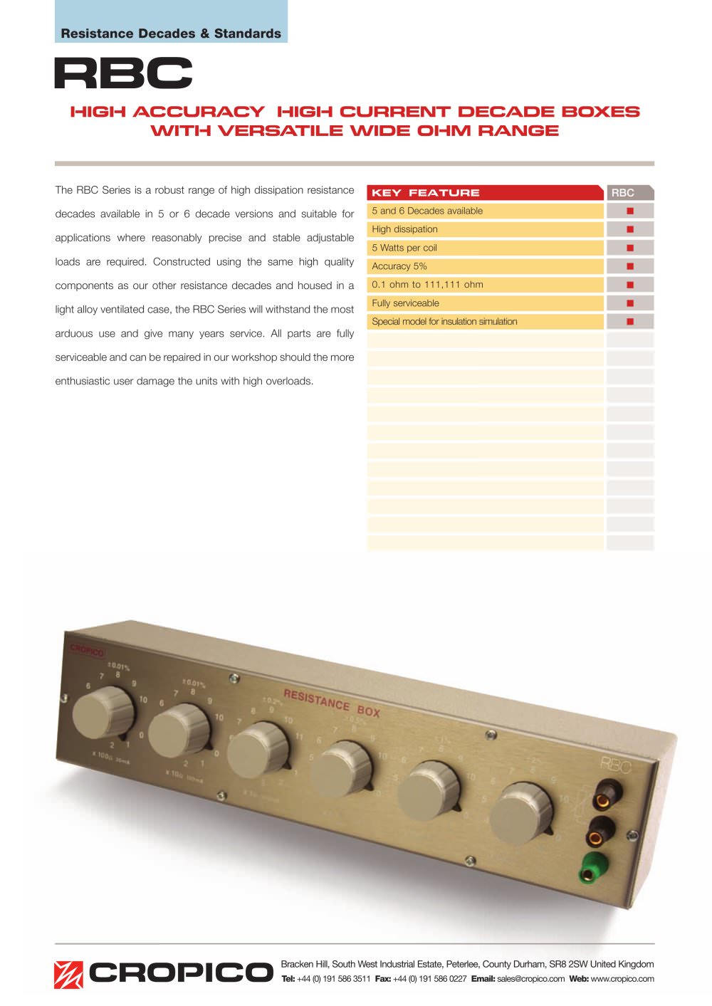 Cropico RBC Datasheet - Seaward