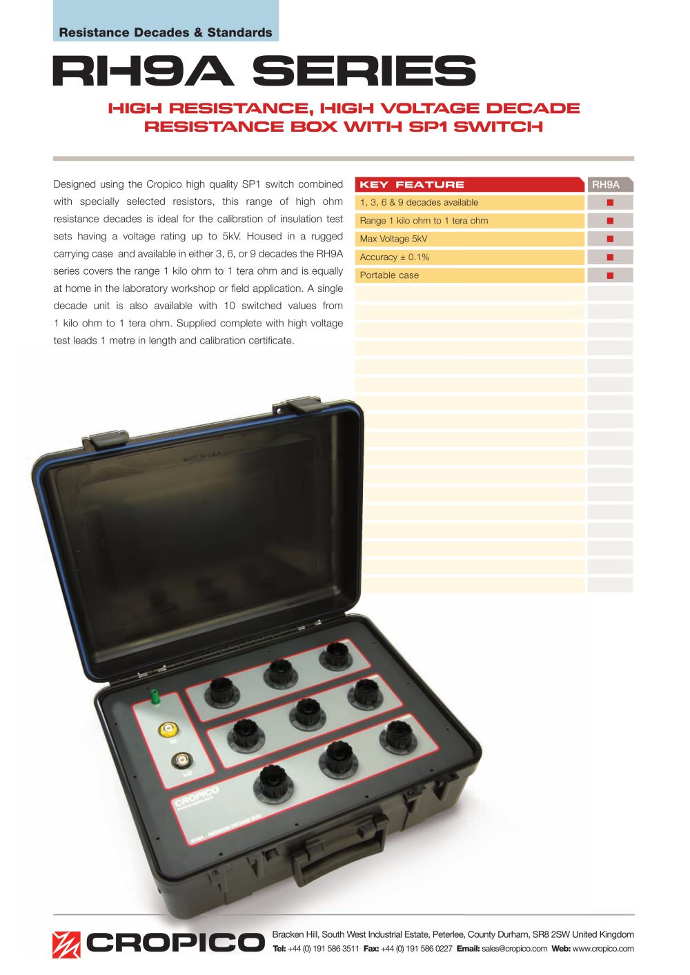 Cropico RH9A Series Datasheet - Seaward