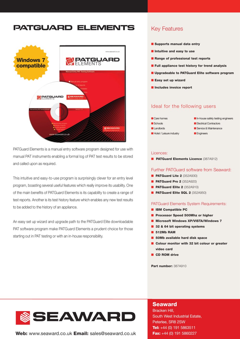PATGuard Elements Datasheet - Seaward