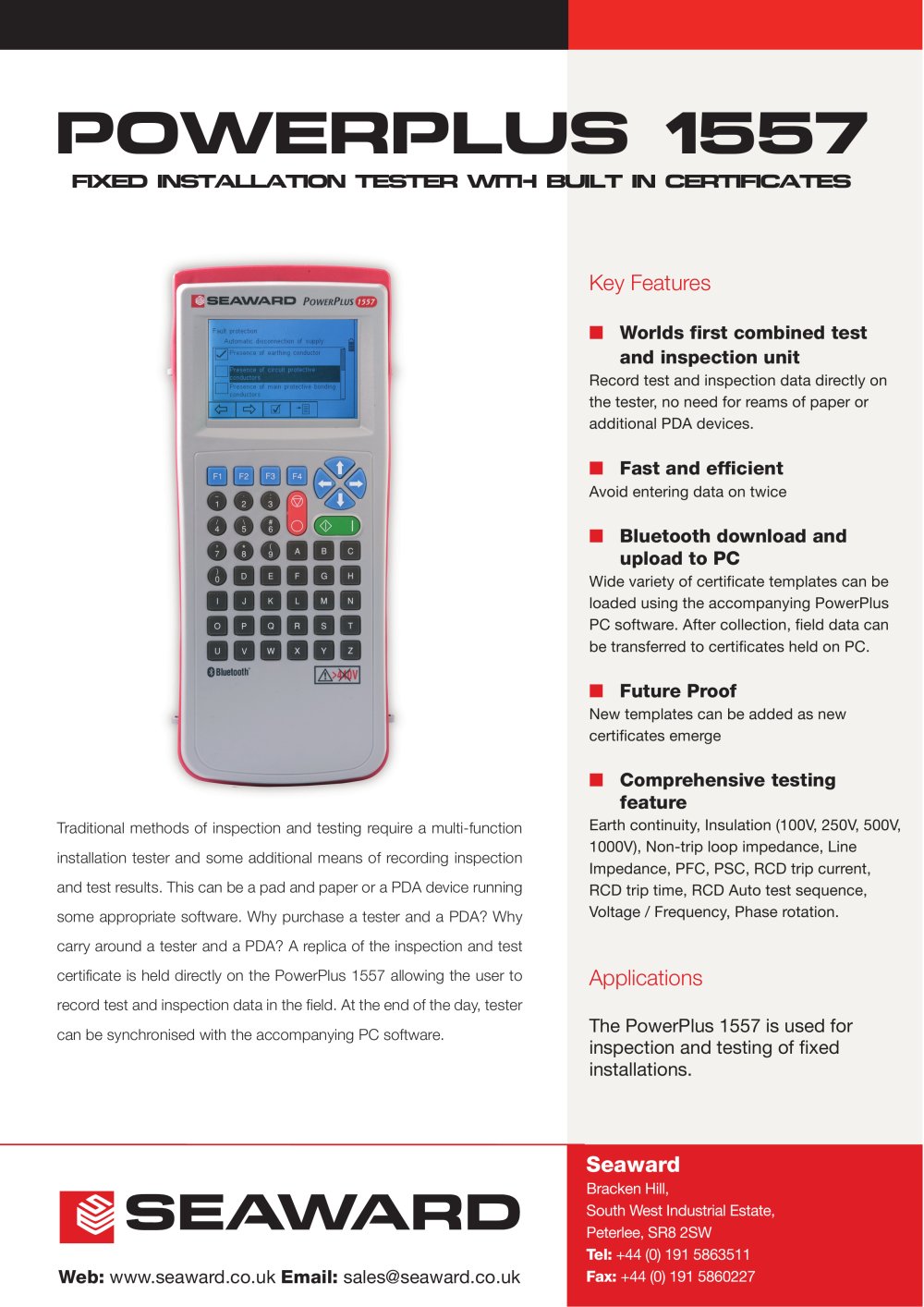 PowerPlus 1557 Datasheet - Seaward
