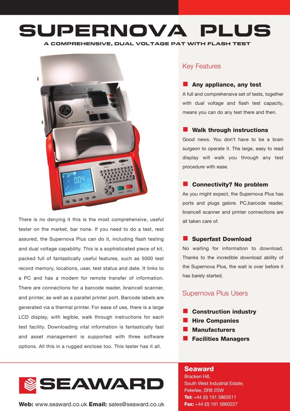 Supernova Plus PAT Tester - Seaward