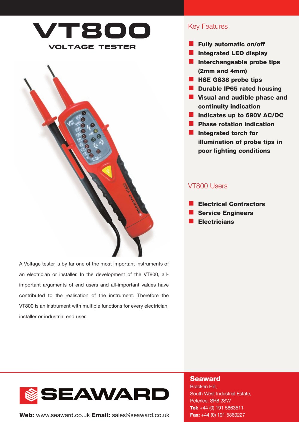 VT800 Datasheet - Seaward