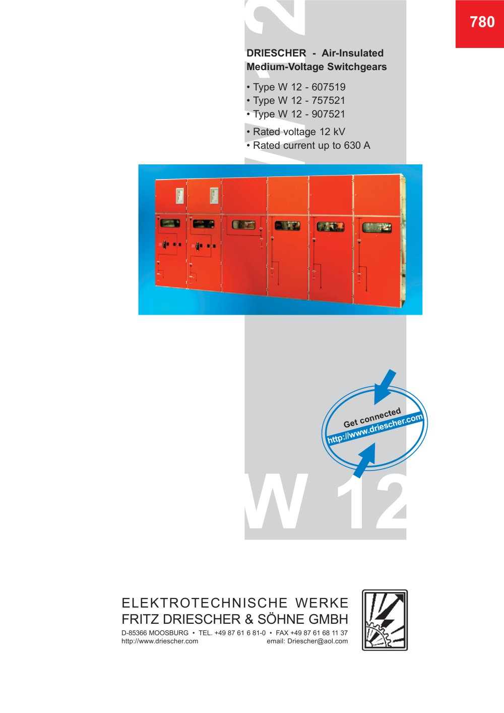12 kV Switchgear Type W 12 - Driescher