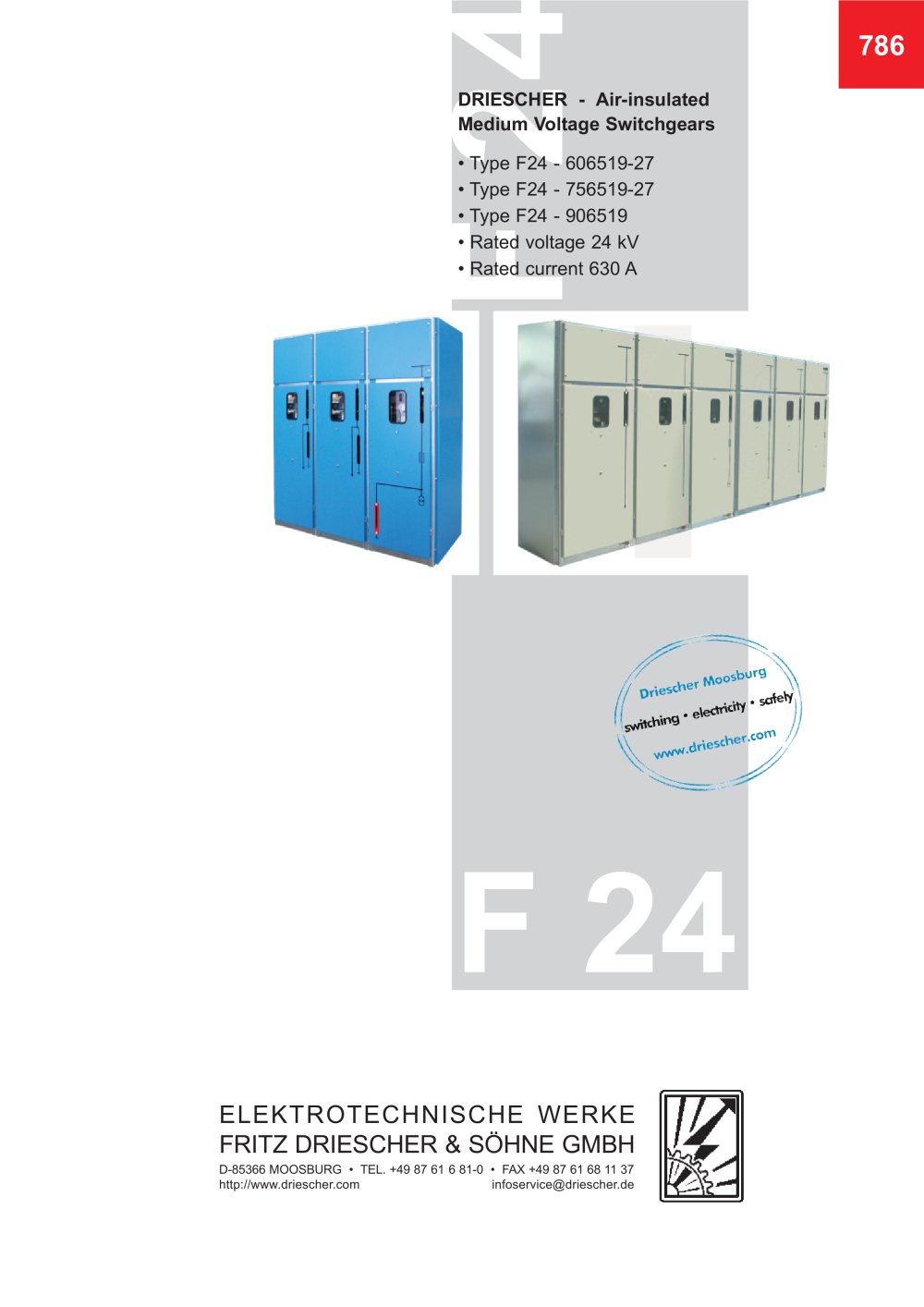 24 kV - Switchgear in "mobile non-withdrawable unit design" NEW - Driescher