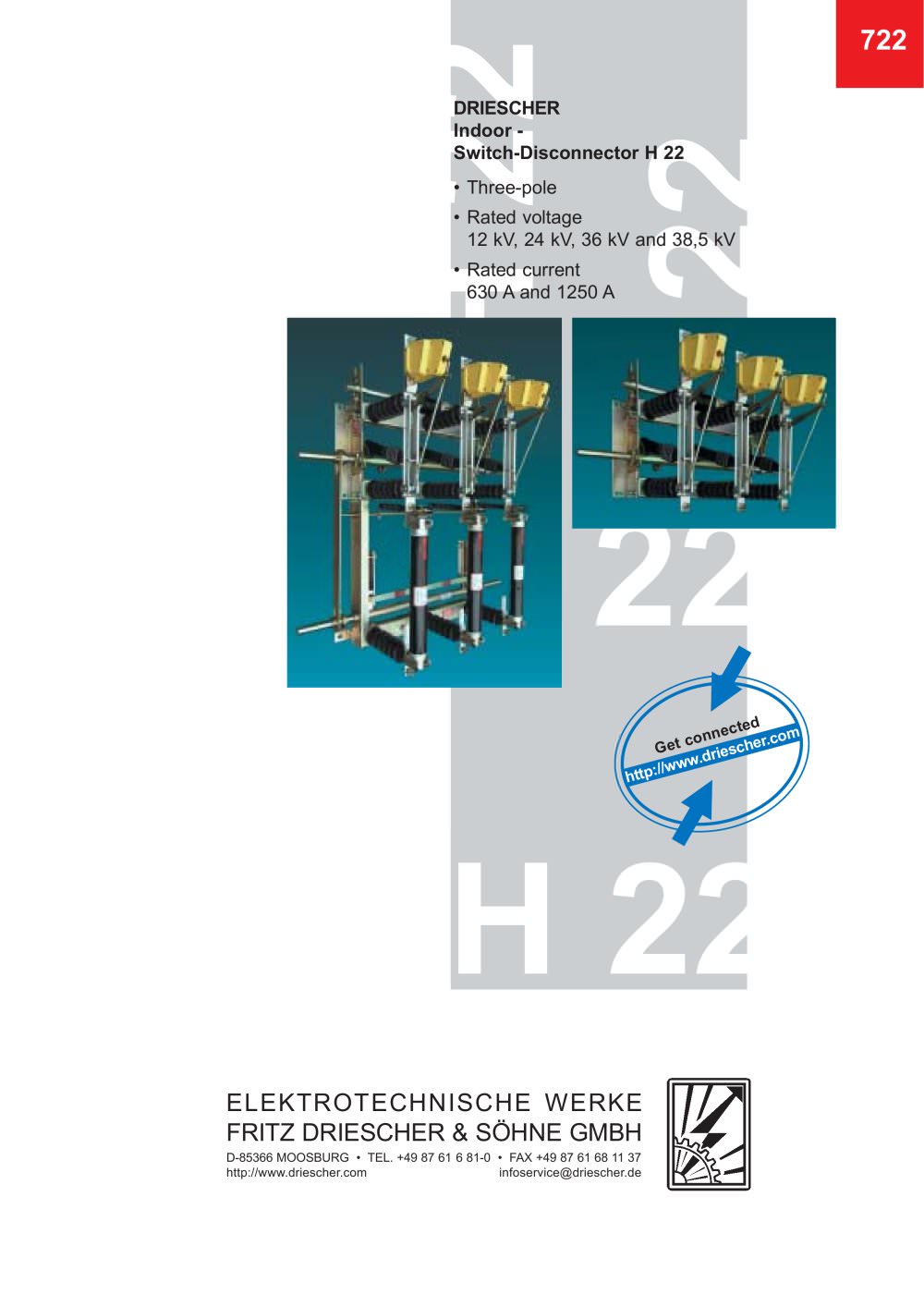 Indoor switch disconnector H 22 - Driescher