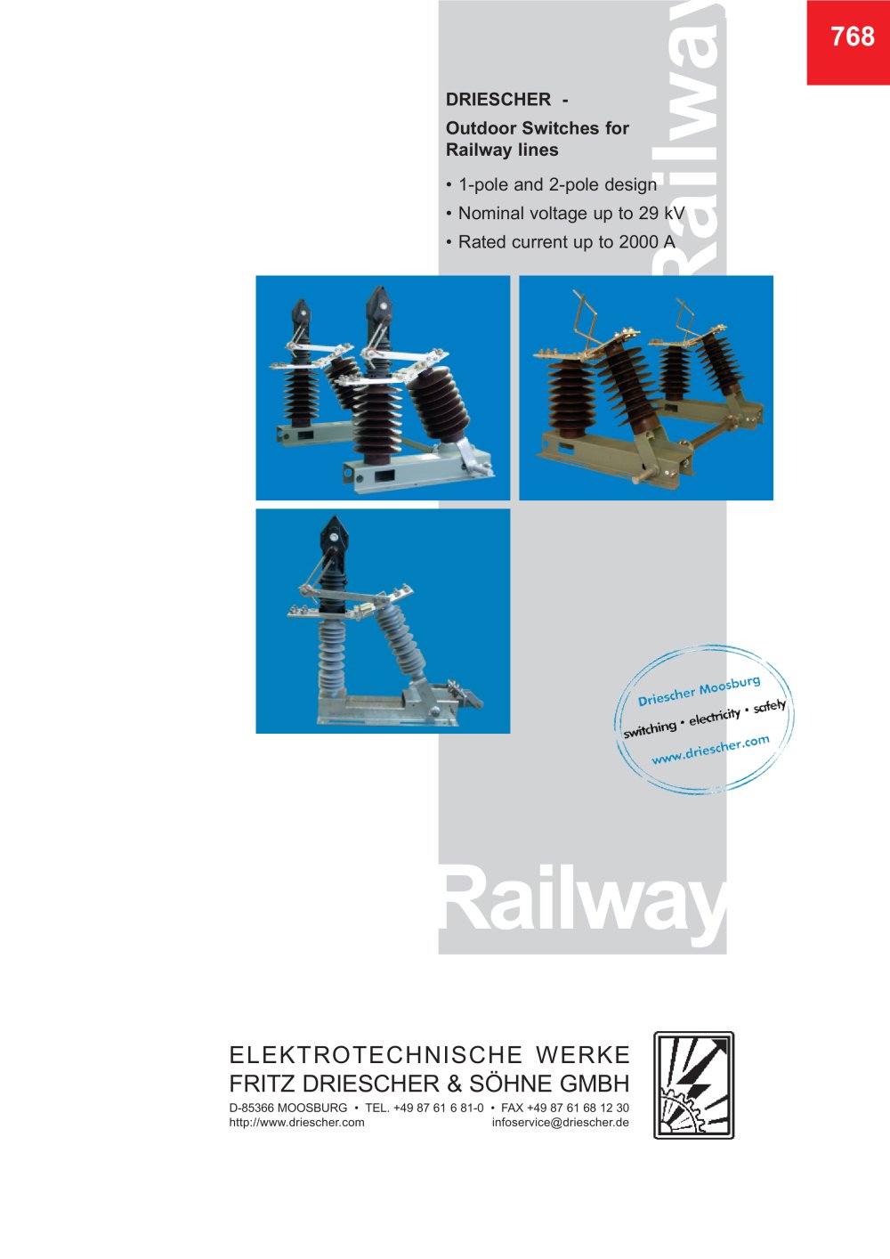 Outdoor switches for railway lines - Driescher