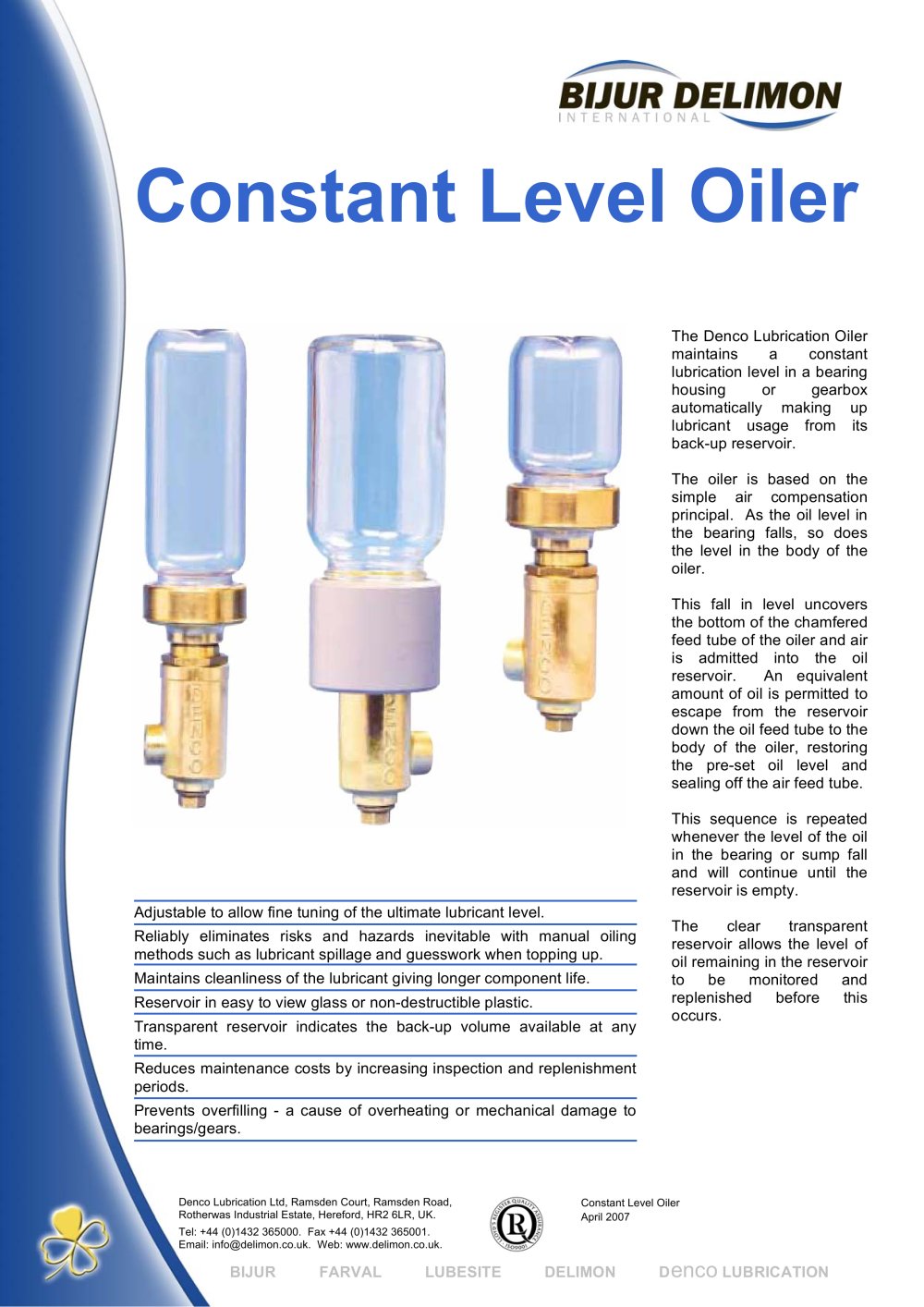 Constant Level Oiler - Delimon