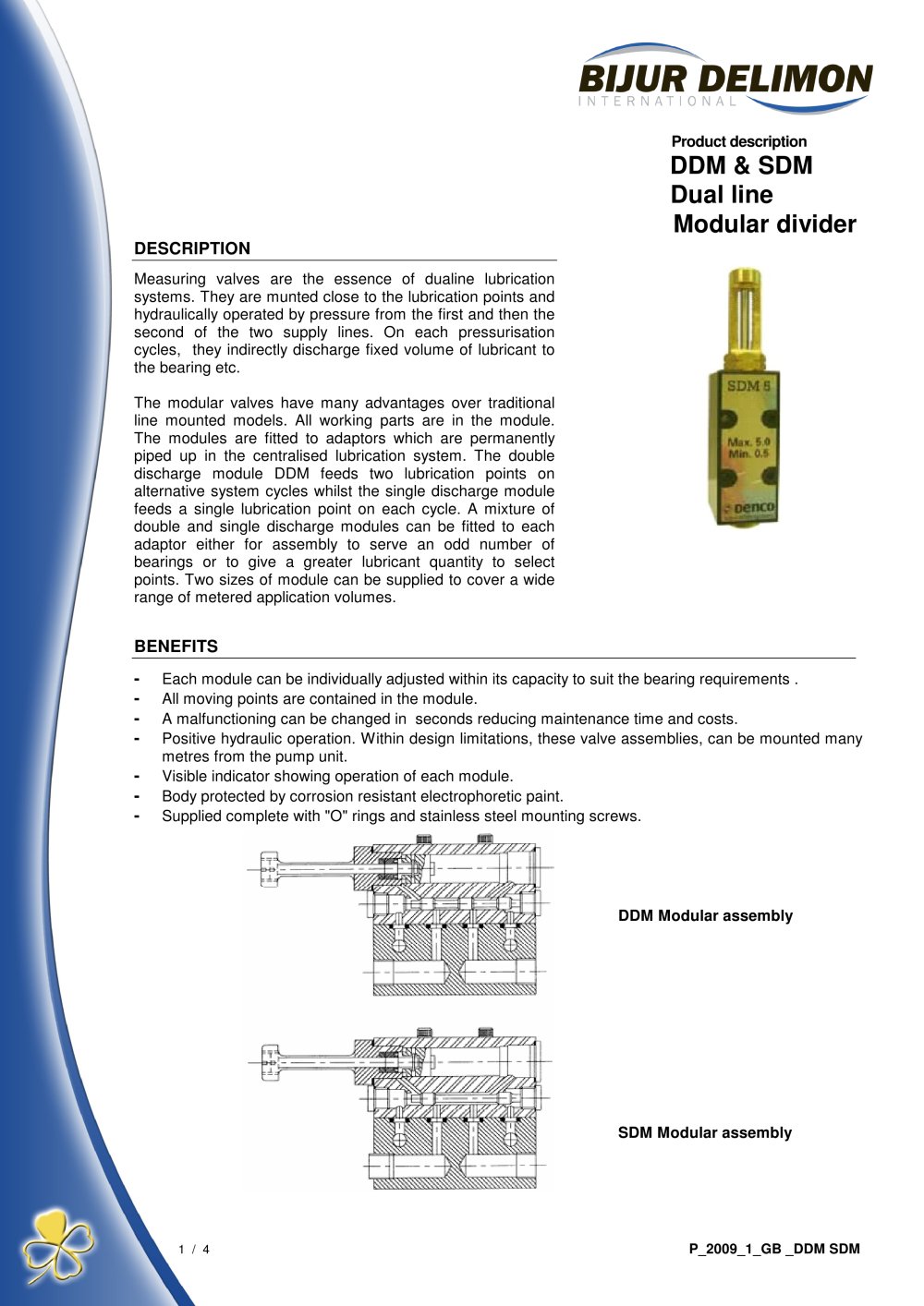 DDM & SDM Dual line Modular divider - Delimon
