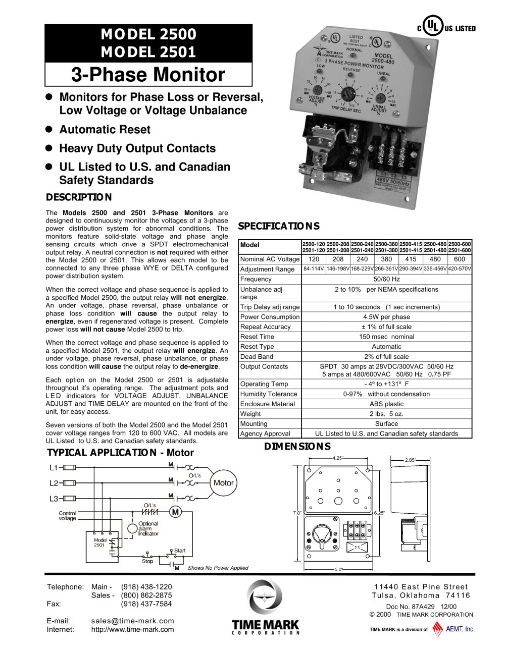 3 phase monitor - Time Mark