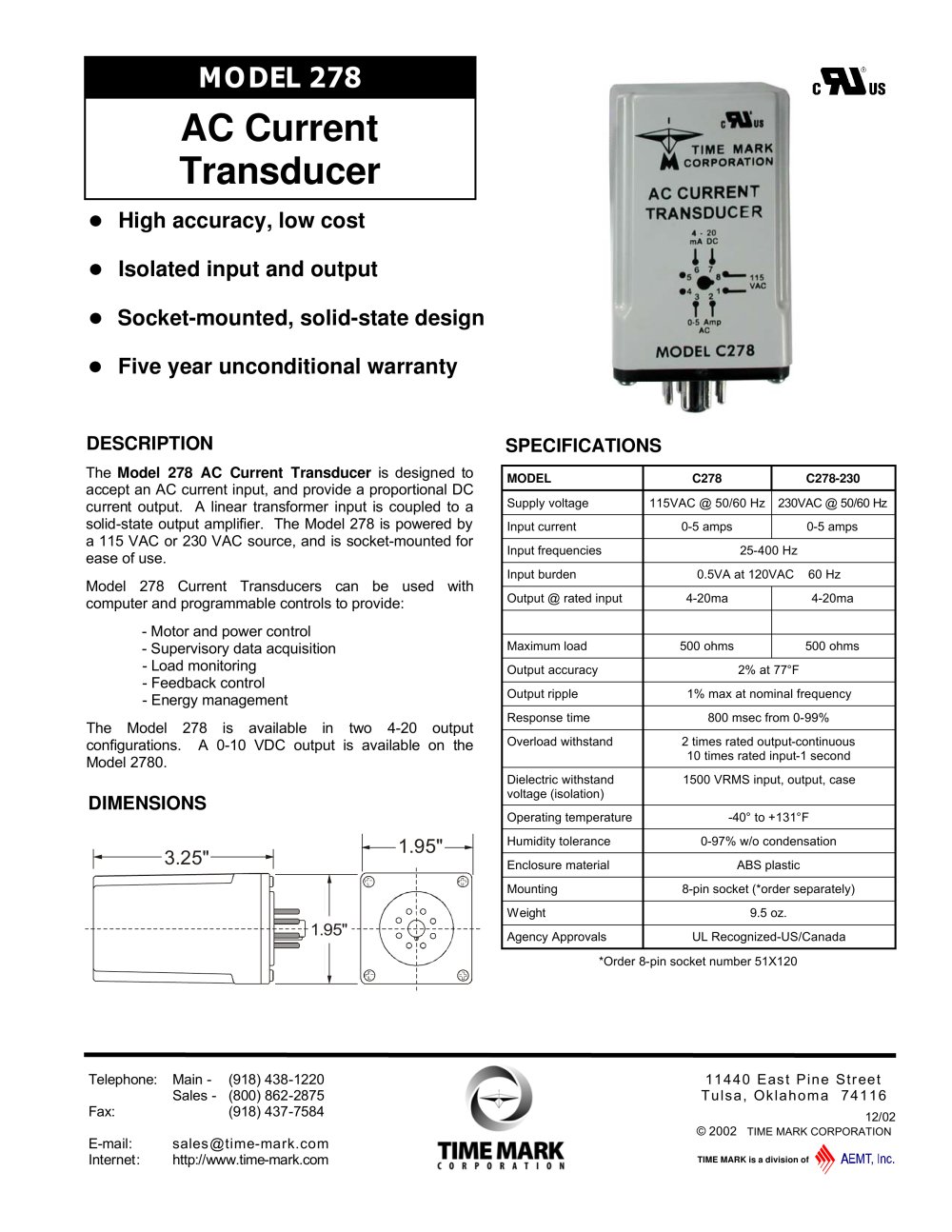 Current transducer - Time Mark