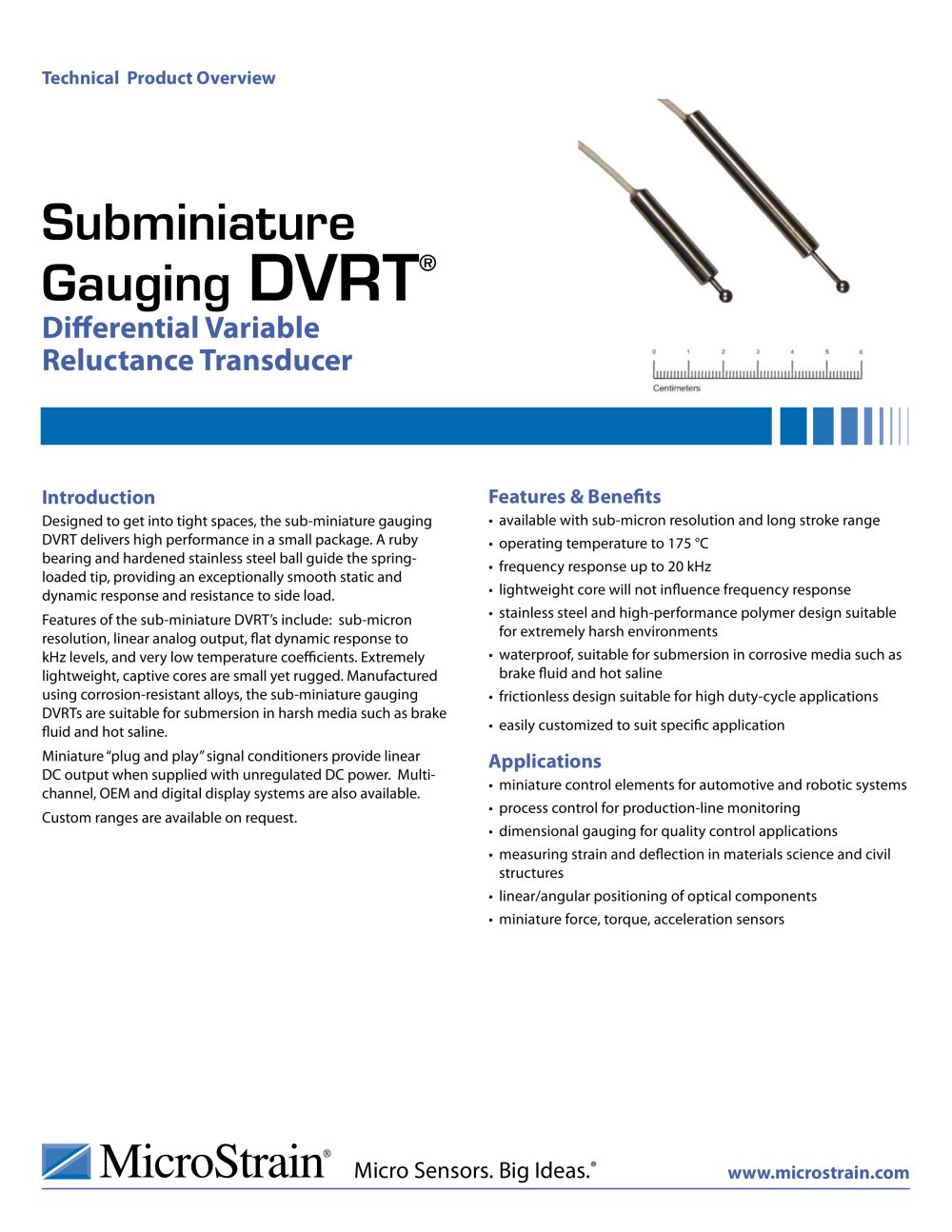 displacement transducer - MicroStrain