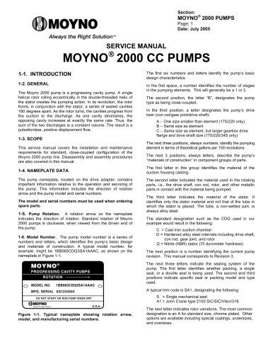 Moyno 2000 CC Service Manual