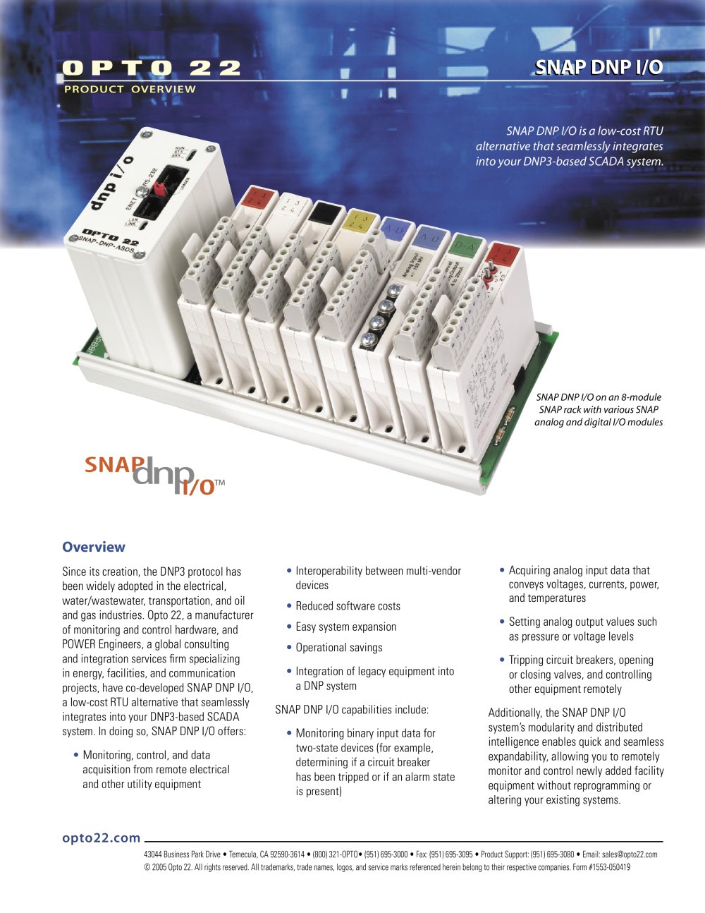 SNAP DNP I/O Product Overview - Opto 22