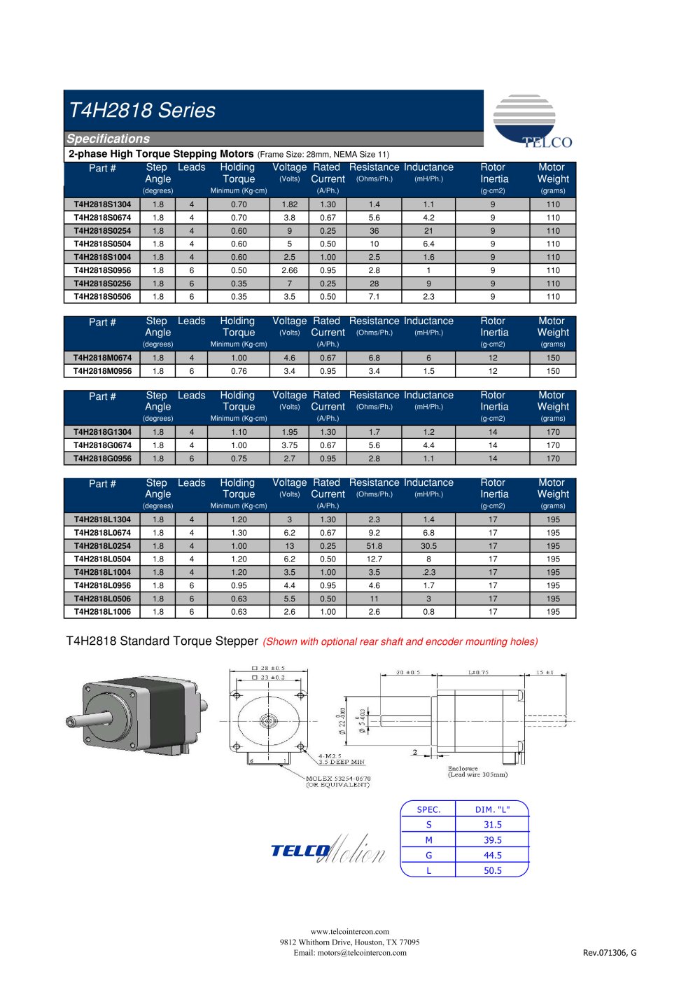 Hybrid Stepping Motor Catalog - Telco