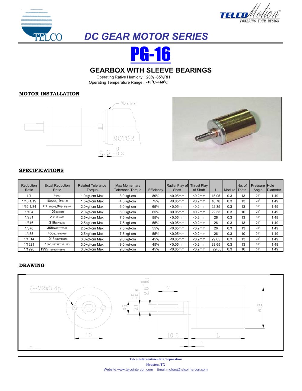 Micro DC Gearmotor Catalog - Telco