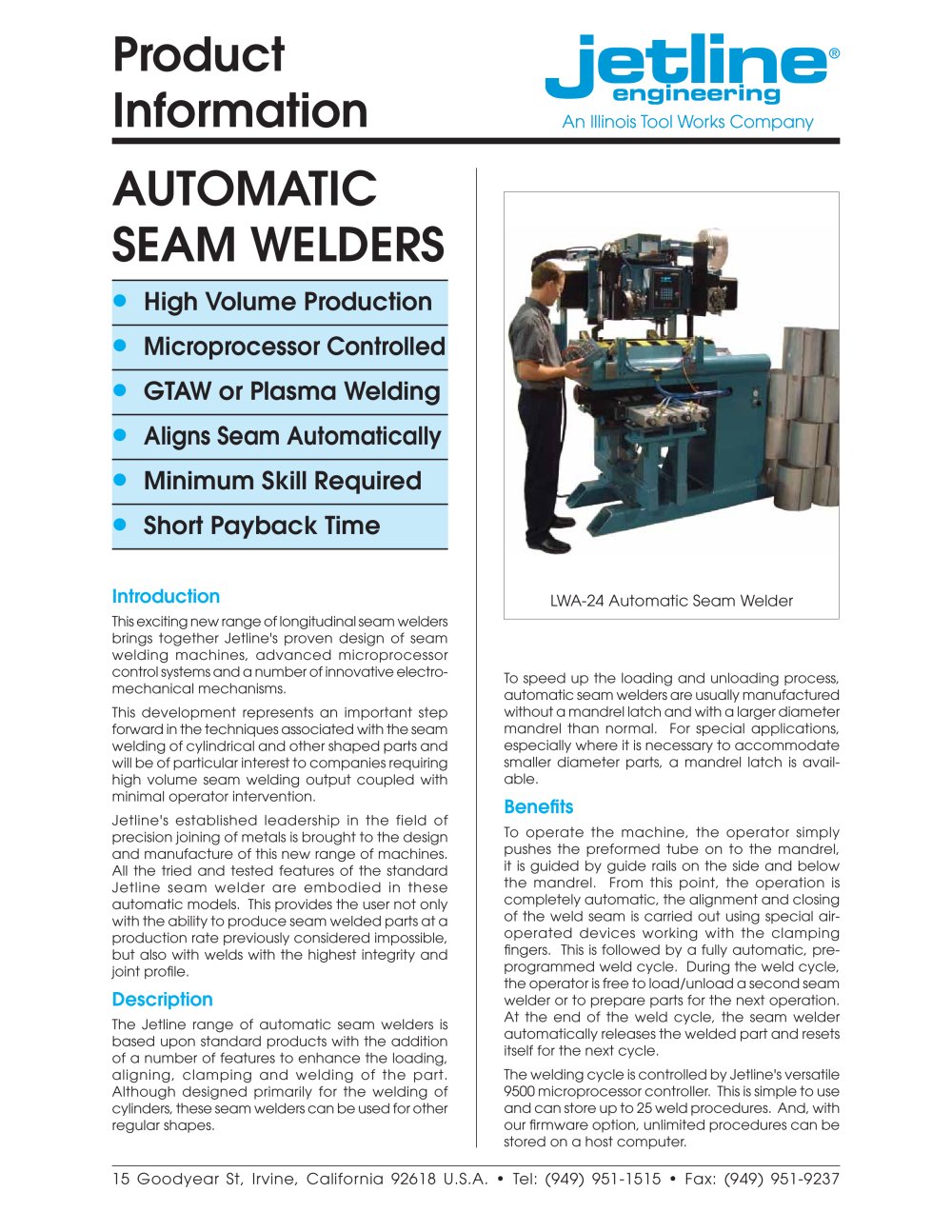 Automatic Seam Welders - Jet Line Engineering