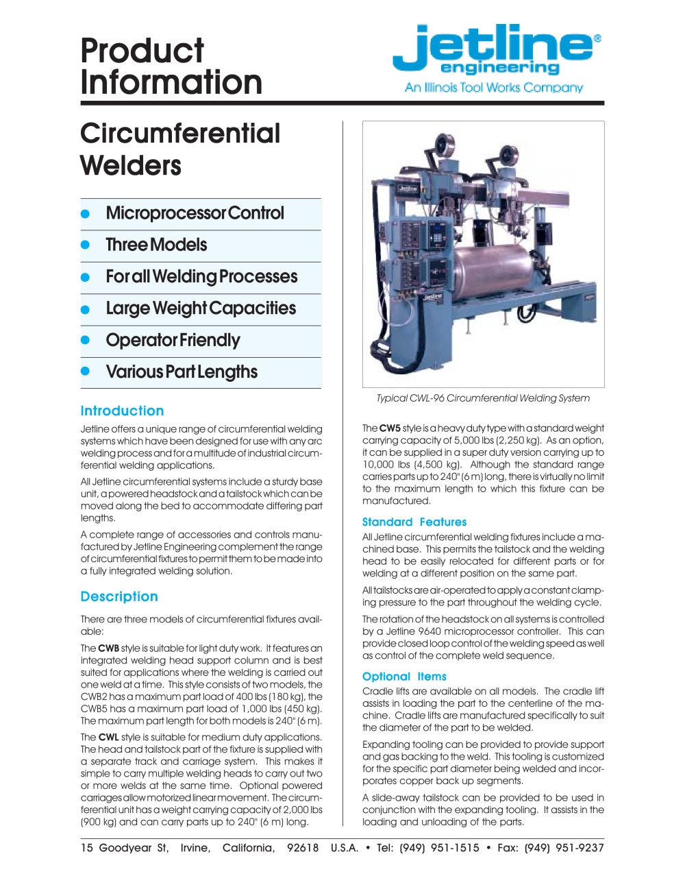 Circumferential Welding Lathes - Jet Line Engineering