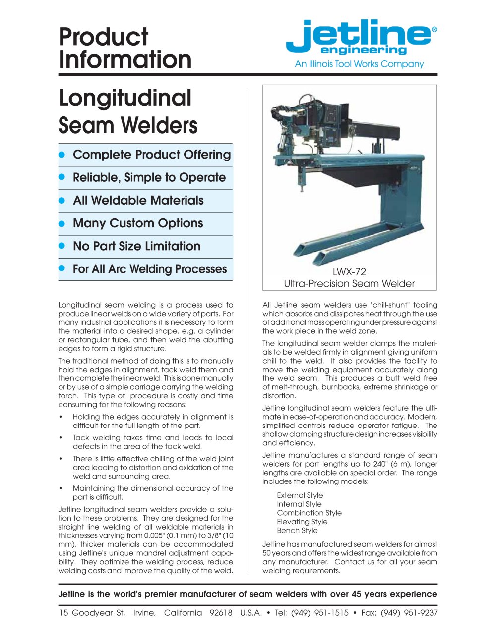 Longitudinal Seamers - Jet Line Engineering
