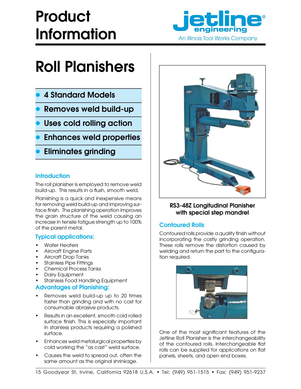Roll Planishers - Jet Line Engineering