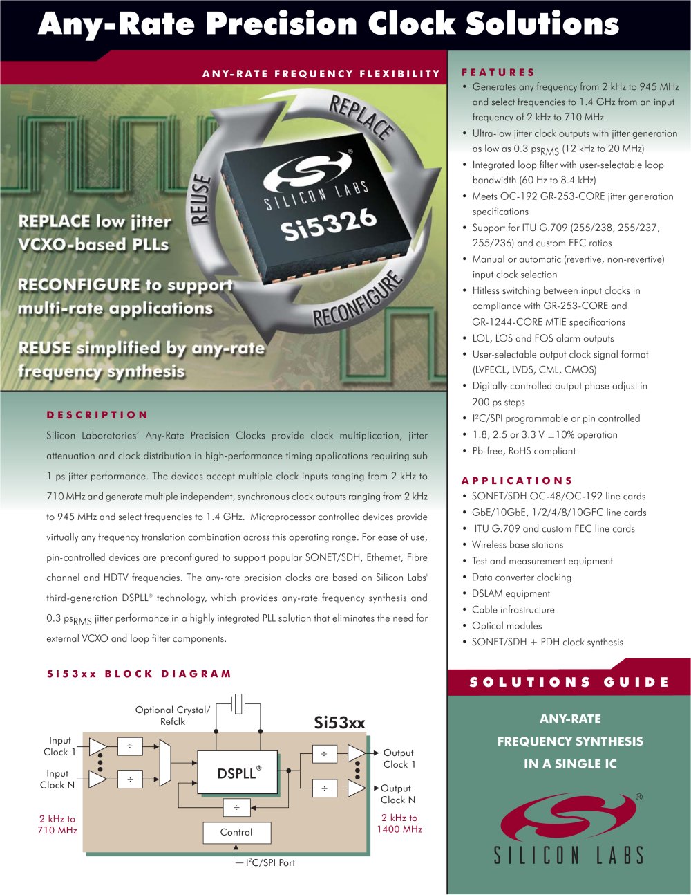Any-Rate Precision Clock Solutions - Silicon Laboratories