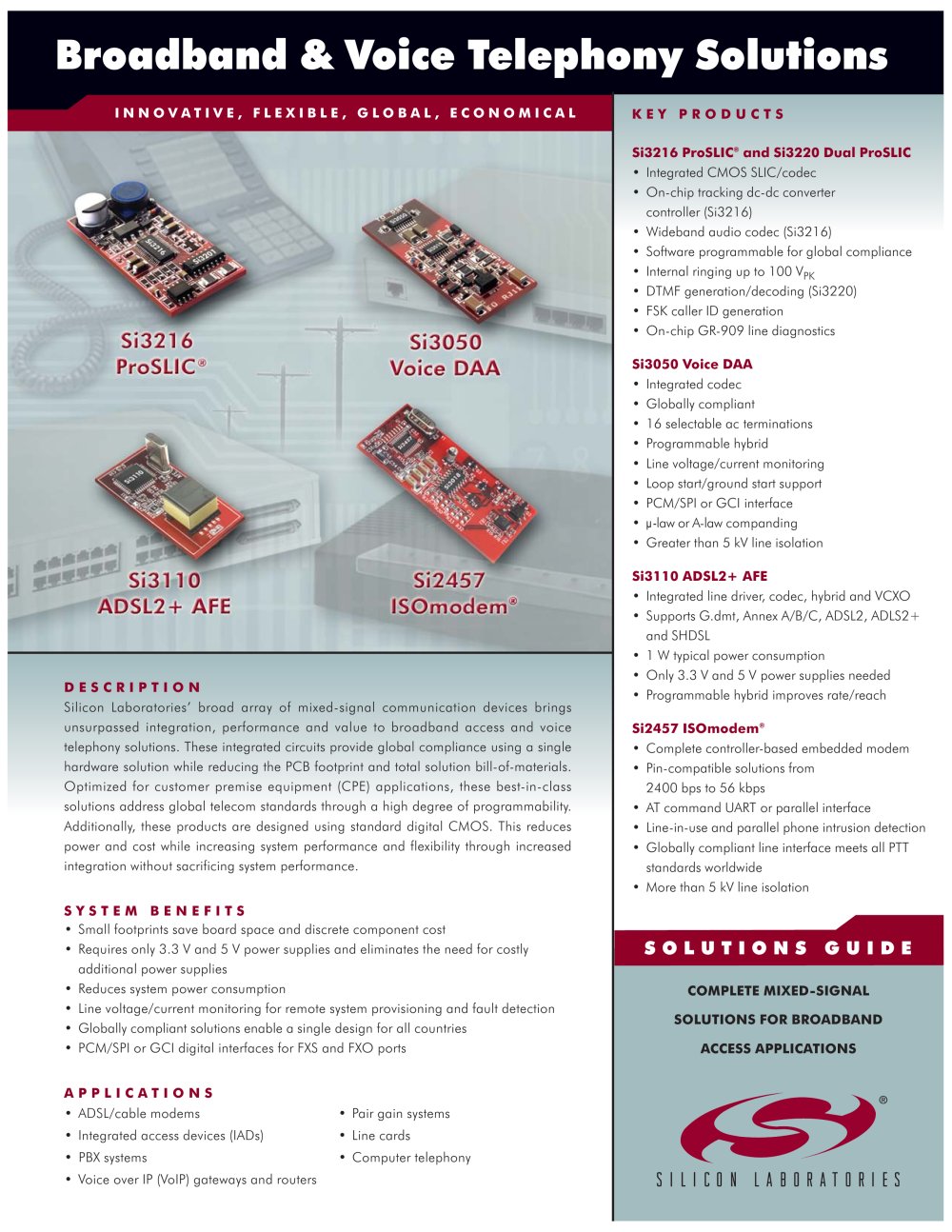 Broadband & Voice Telephony Solutions - Silicon Laboratories