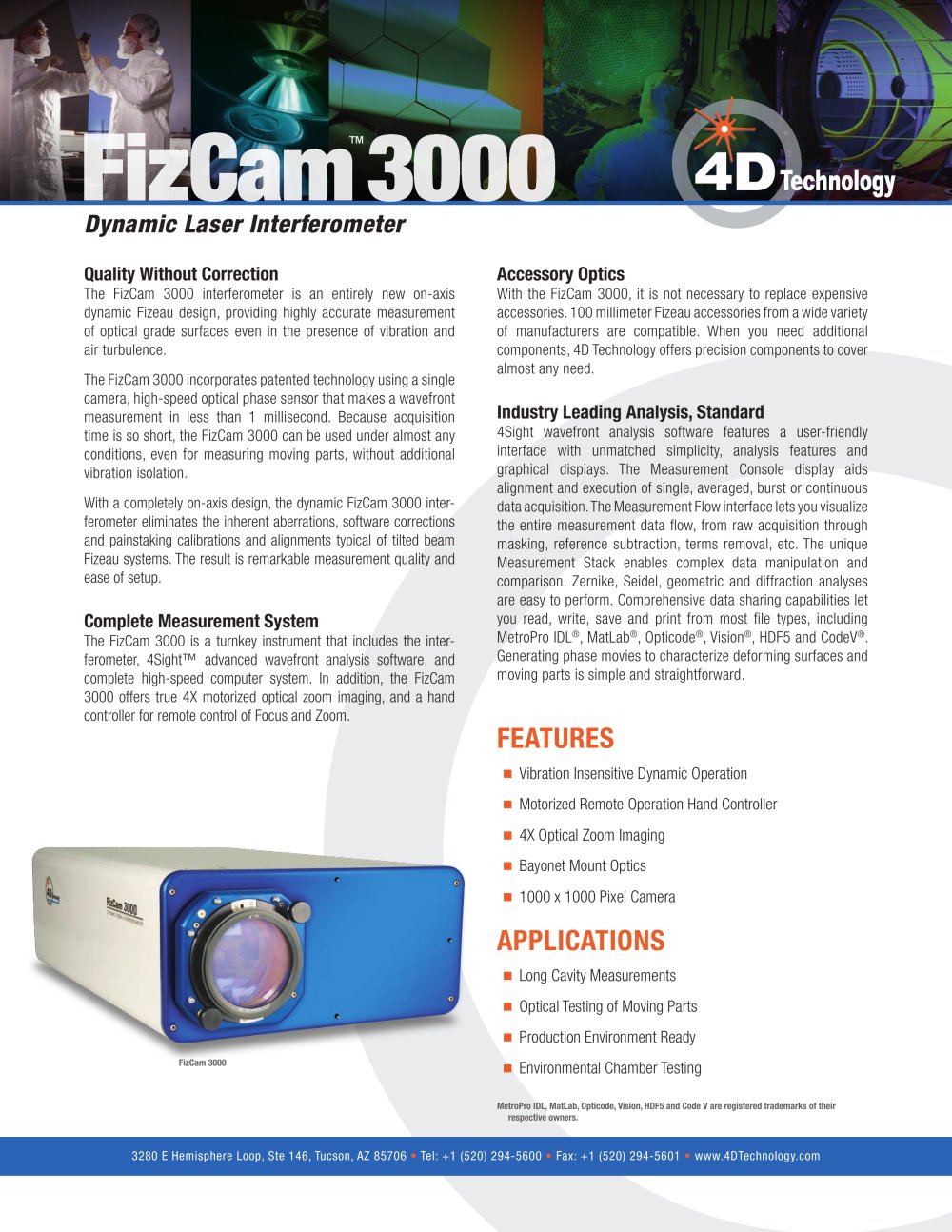 FizCam 3000 - 4D Technology