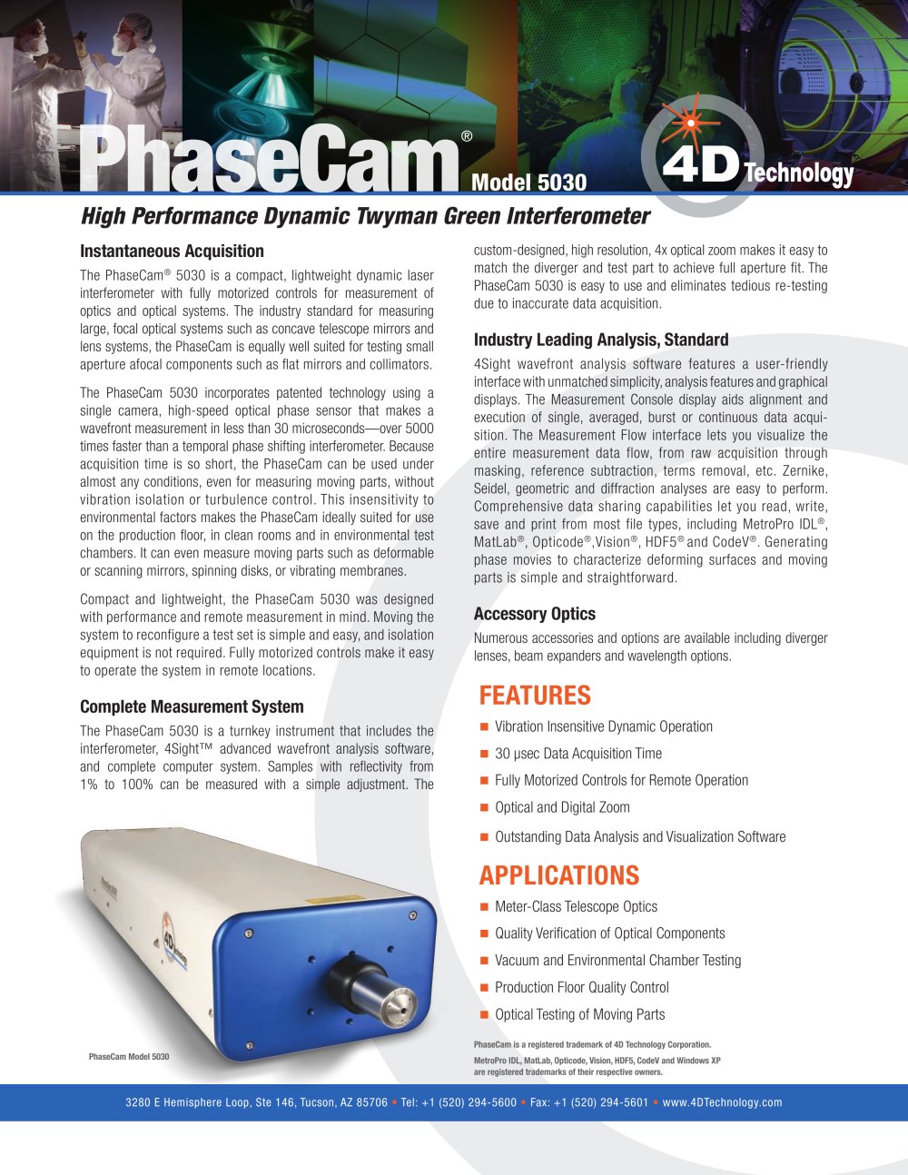 PhaseCam 5030 - 4D Technology