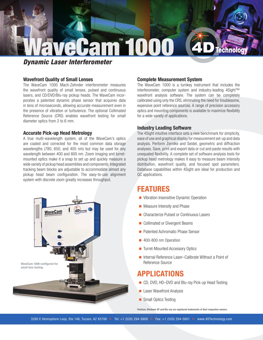 WaveCam 1000 Data Sheet - 4D Technology