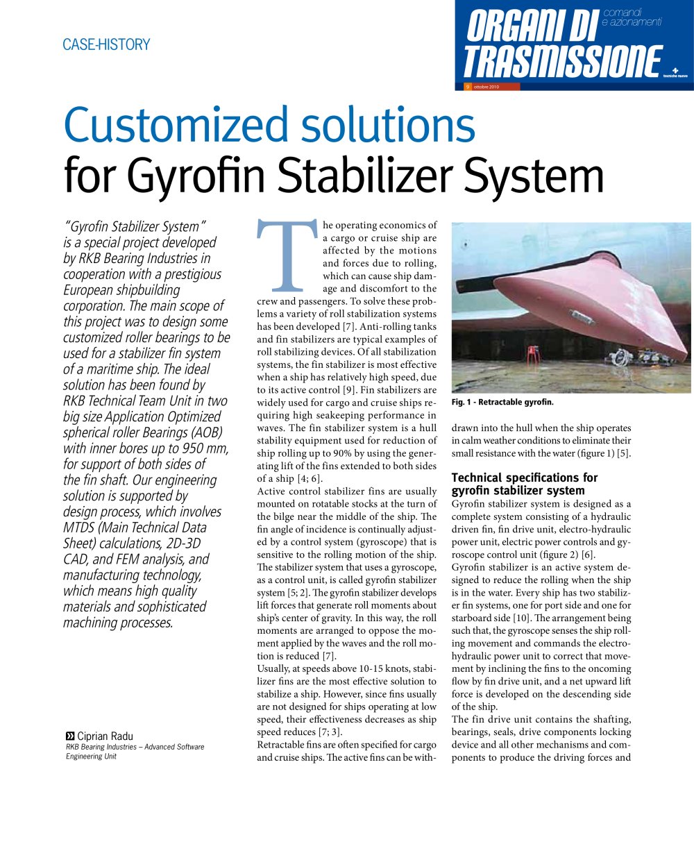 RKB Customized Solutions for Gyrofin Stabilizer System - RKB Europe