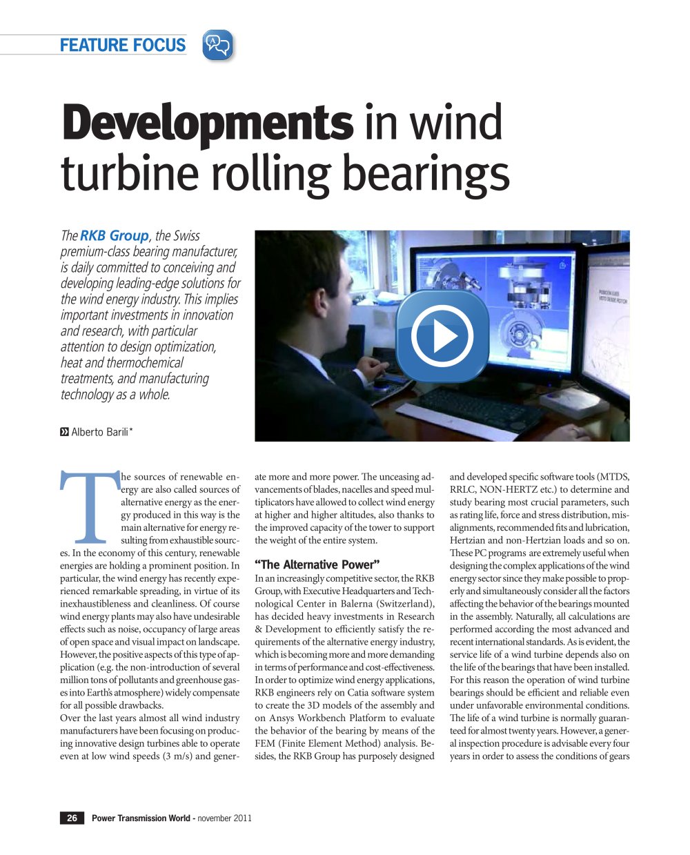 RKB Developments in Wind Turbine Rolling Bearings - RKB Europe