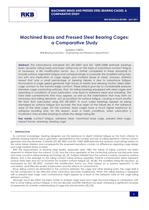 RKB Machined Brass and Pressed Steel Bearing Cages a Comparative Study