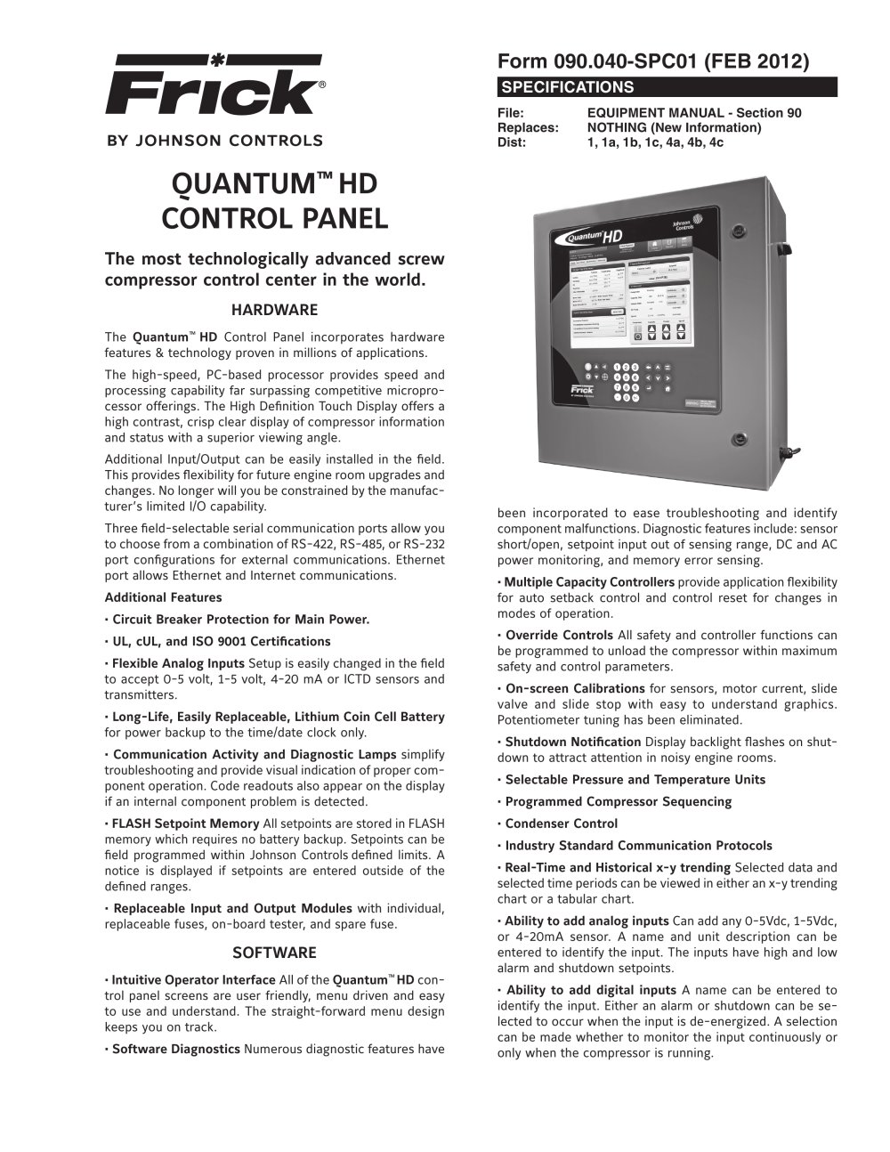 QUANTUM™ HD CONTROL PANEL - 1 / 4 Pages