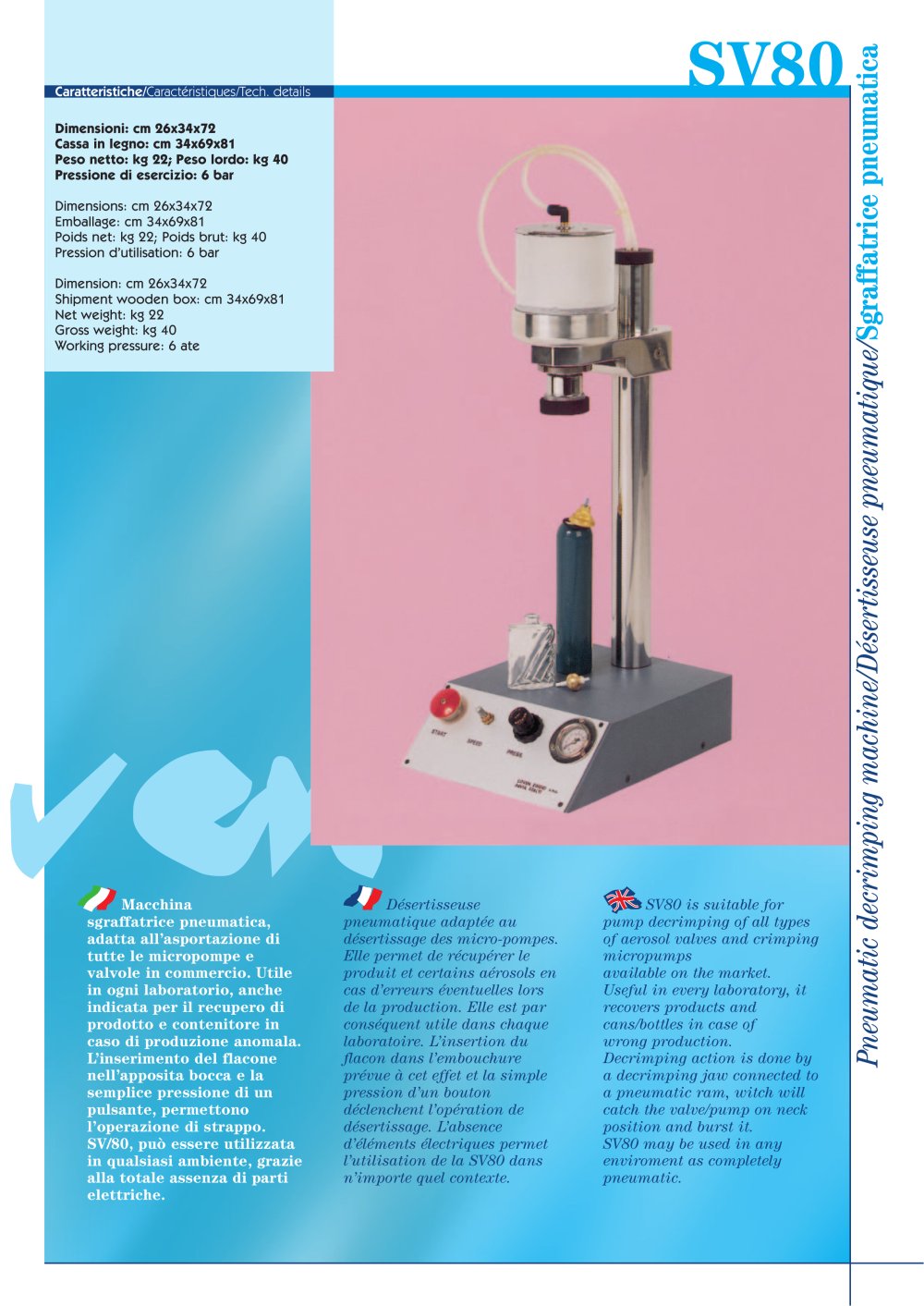Decrimping machine - SV80 - COVEN EGIDIO